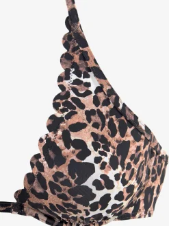 LASCANA Maillots De Bain<Haut de maillot de bain à armatures imprimé léopard tendance et bord ondulé
