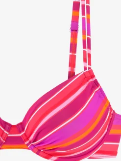 s.Oliver Maillots De Bain<Haut de maillot de bain à armatures imprimé rayé estival