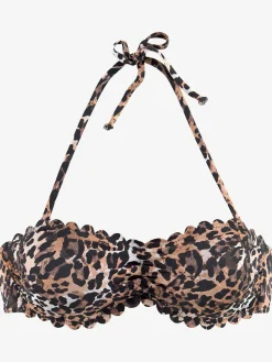 LASCANA Maillots De Bain<Haut de maillot de bain bandeau imprimé léopard tendance et bord ondulé