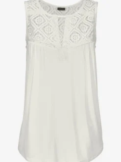 LASCANA Débardeurs|T-Shirts<Haut de plage empiècement dentelle transparent aux épaules