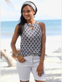 LASCANA T-Shirts|Débardeurs<Haut de plage encolure avec petite ouverture