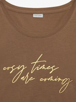 LASCANA Pyjamas<Haut de pyjama t-shirt à manches longues avec imprimé feuille