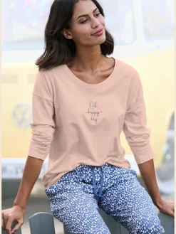 Vivance Dreams Pyjamas<Haut de pyjama t-shirt à manches longues avec imprimé devant