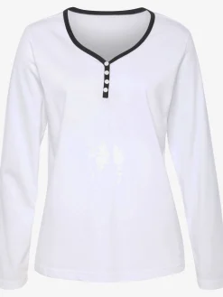 Vivance Dreams Pyjamas<Haut de pyjama t-shirt à manches longues avec encolure en v arrondie