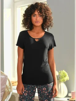 s.Oliver Pyjamas<Haut de pyjama t-shirt à manches courtes avec encolure ronde