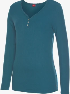 s.Oliver Pyjamas<Haut de pyjama t-shirt côtelé ultra-doux