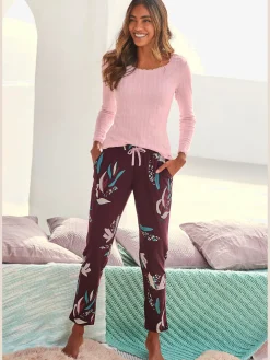 s.Oliver Pyjamas<Haut de pyjama t-shirt de nuit fantaisie en tricot ajouré