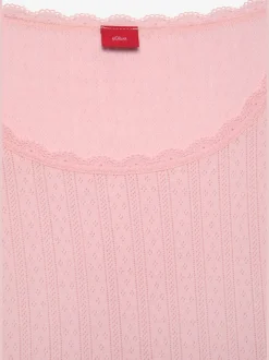 s.Oliver Pyjamas<Haut de pyjama t-shirt de nuit fantaisie en tricot ajouré