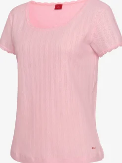 s.Oliver Pyjamas<Haut de pyjama t-shirt de nuit fantaisie à manches courtes en tricot ajouré