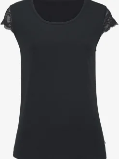 LASCANA Pyjamas<Haut de pyjama t-shirt manches chauve-souris en dentelle