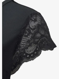 LASCANA Pyjamas<Haut de pyjama t-shirt manches chauve-souris en dentelle