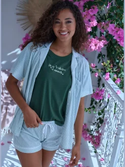 s.Oliver Pyjamas<Haut de pyjama t-shirt avec petit imprimé estival devant