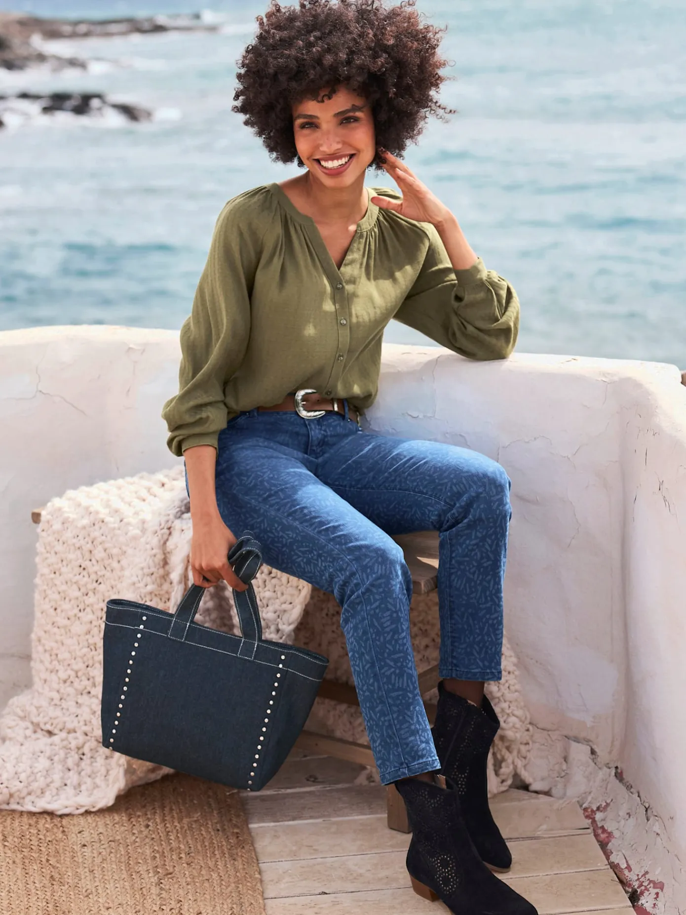 Linea Tesini Jeans|Pantalons<Jean 7/8 effet « push-up » pour un joli fessier