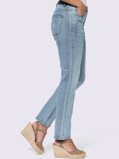 Linea Tesini Jeans|Pantalons<Jean 5 poches broderie le long des coutures latérales