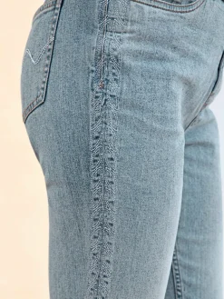 Linea Tesini Jeans|Pantalons<Jean 5 poches broderie le long des coutures latérales