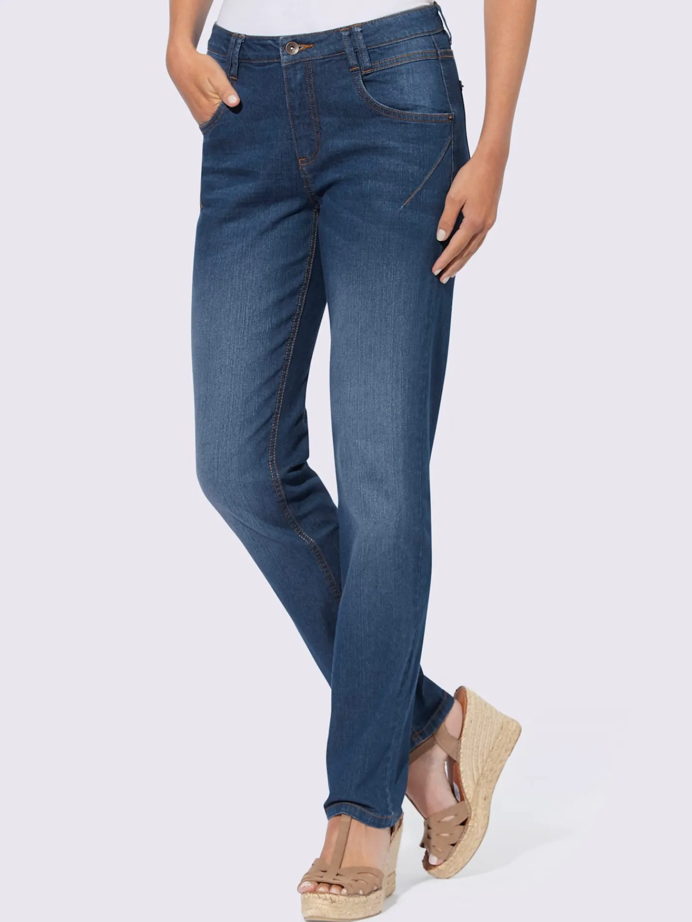 Linea Tesini Jeans|Pantalons<Jean 5 poches coutures décoratives