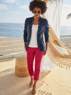 Linea Tesini Pantalons<Jean 5 poches délavage spécial pour un coloris tendance