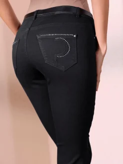 Ascari Pantalons<Jean 5 poches poches avec broderie et pierres fantaisie