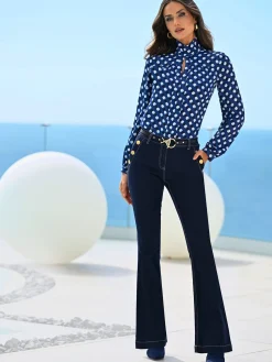 Ashley Brooke Jeans|Pantalons<Jean bootcut boutons décoratifs