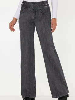 Mandarin Jeans|Pantalons<Jean bootcut brides décoratives