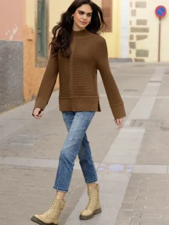 Mandarin Jeans|Pantalons<Jean boyfriend poches plaquées