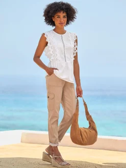 Linea Tesini Jeans|Pantalons<Jean cargo coupe cargo décontractée