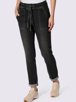 Linea Tesini Jeans|Pantalons<Jean ceinture élastique, coulisse et lien à nouer