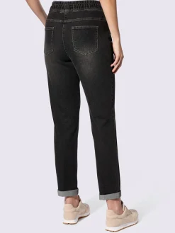 Linea Tesini Jeans|Pantalons<Jean ceinture élastique, coulisse et lien à nouer