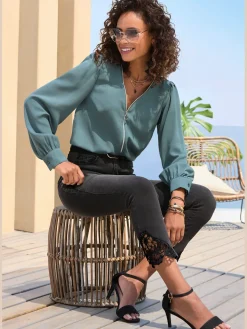 Vivance Jeans|Pantalons<Jean corsaire 7/8 jean étroit