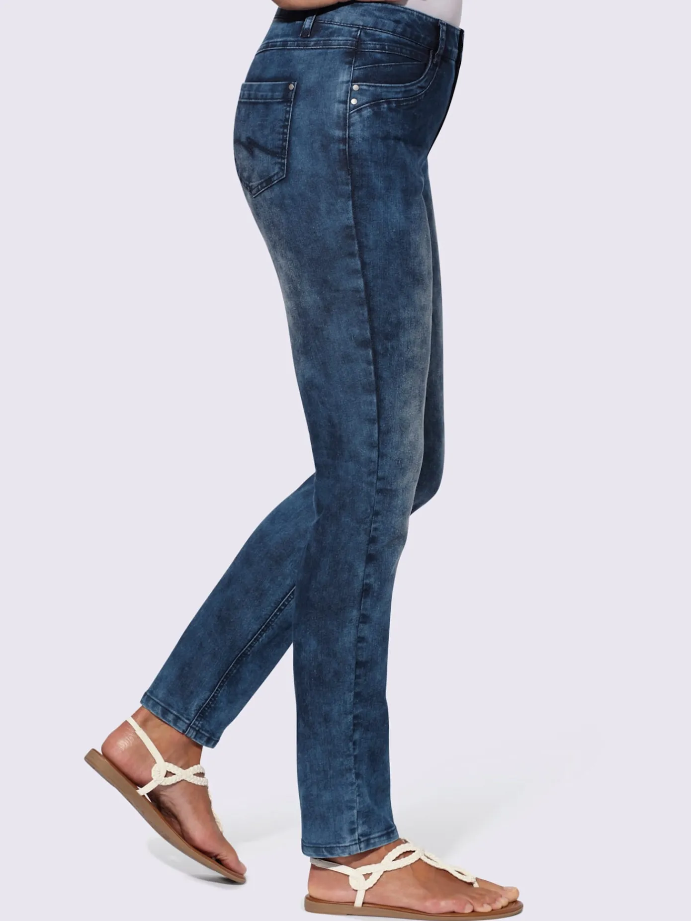 Collection L Pantalons<Jean coton extensible confortable