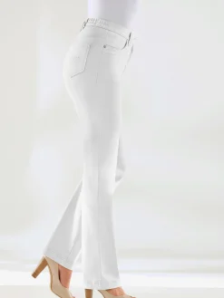 Fair Lady Jeans|Pantalons<Jean coupe droite avec ceinture élastique au dos