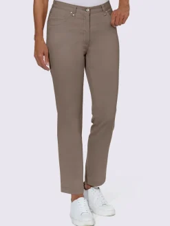 Fair Lady Pantalons<Jean coupe droite avec ceinture élastique au dos