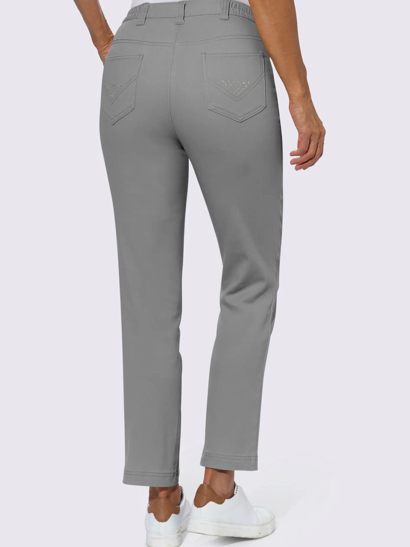 Fair Lady Pantalons<Jean coupe droite avec ceinture élastique au dos