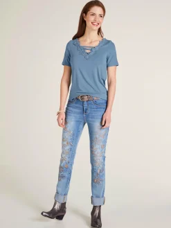 Linea Tesini Jeans<Jean déchiré coupe skinny
