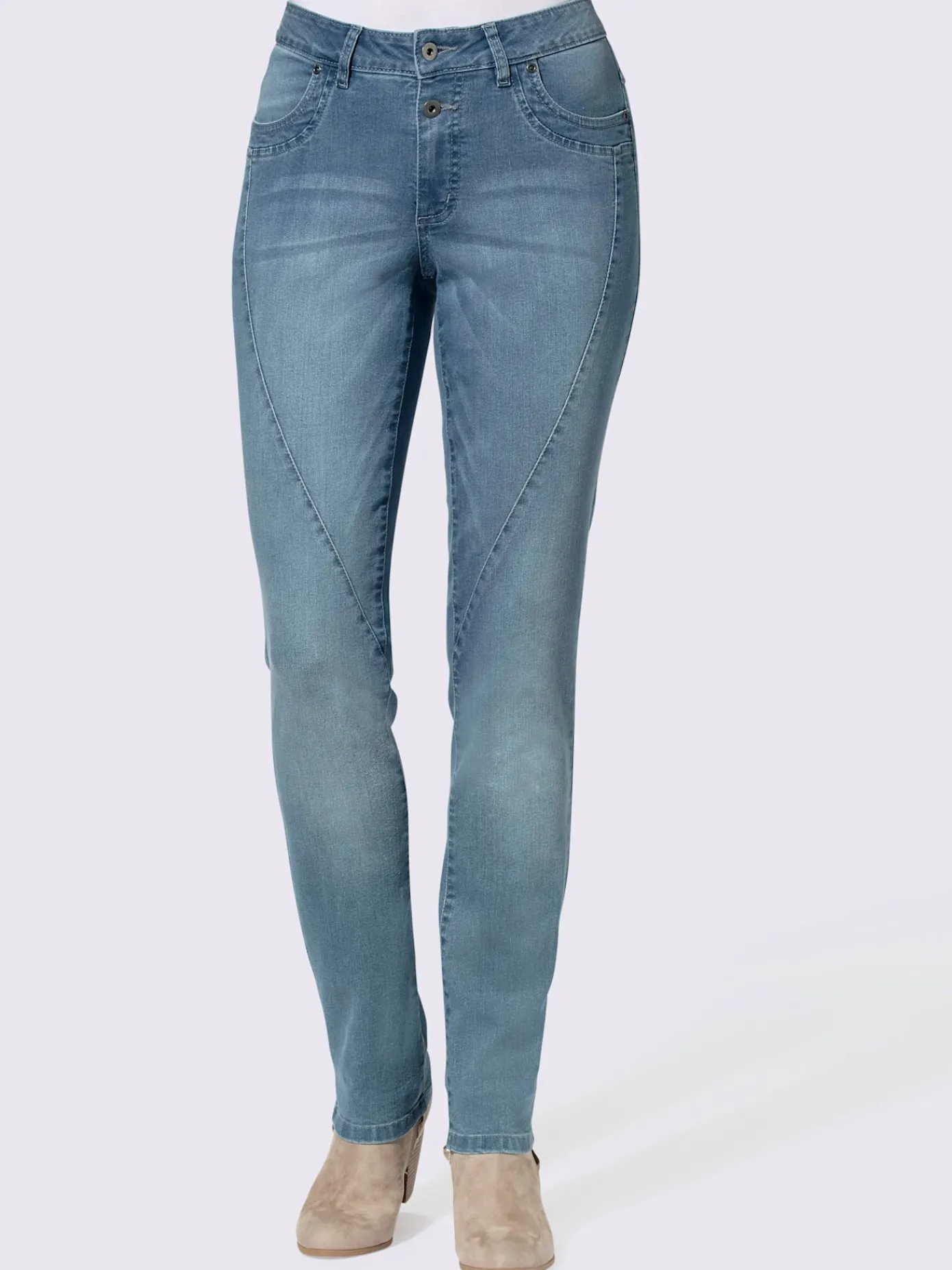 Jeans|Pantalons<Jean femme coupe boyfriend délavé avec coutures décoratives