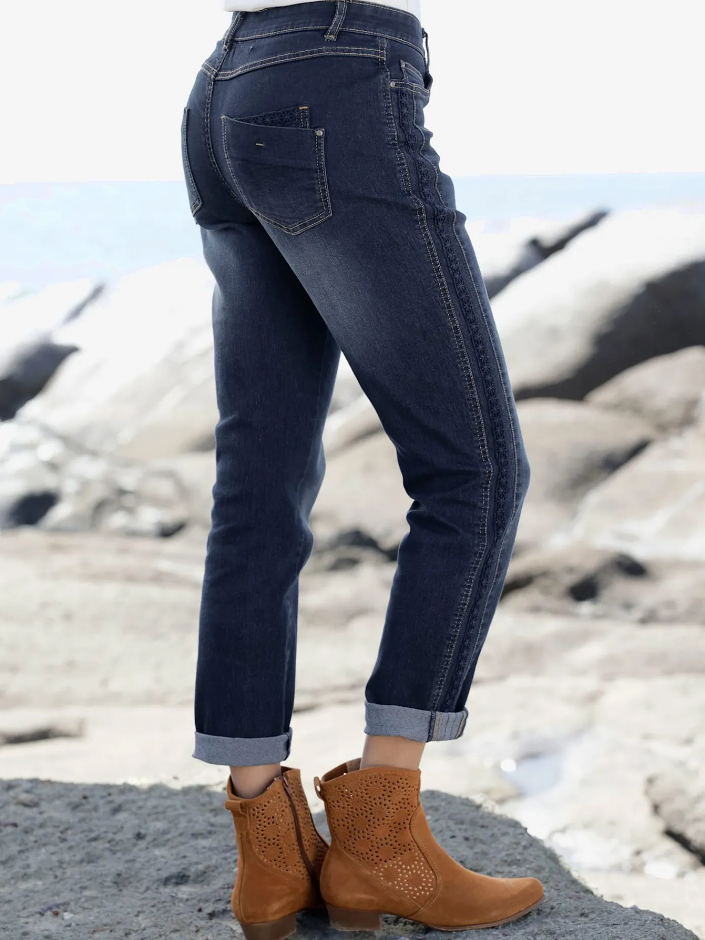 Linea Tesini Jeans|Pantalons<Jean jolies rayures galon