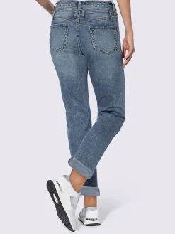 Mandarin Jeans|Pantalons<Jean petites pierres fantaisie