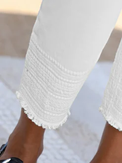 Linea Tesini Jeans|Pantalons<Jean push-up broderie ton sur ton