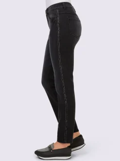 Rick Cardona Jeans|Pantalons<Jean ruban décoratif de couleur argenté