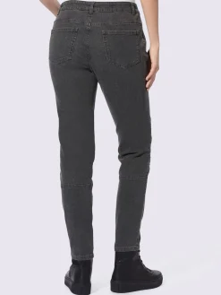 Mandarin Jeans|Pantalons<Jean style motard tendance