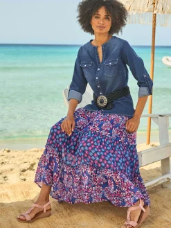 Linea Tesini Jupes<Jupe à niveaux qualité tissée