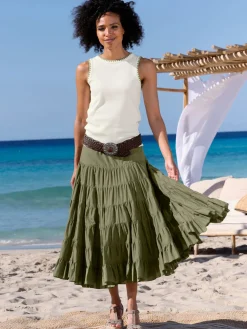 Linea Tesini Jupes<Jupe à niveaux superbe jupe à volants