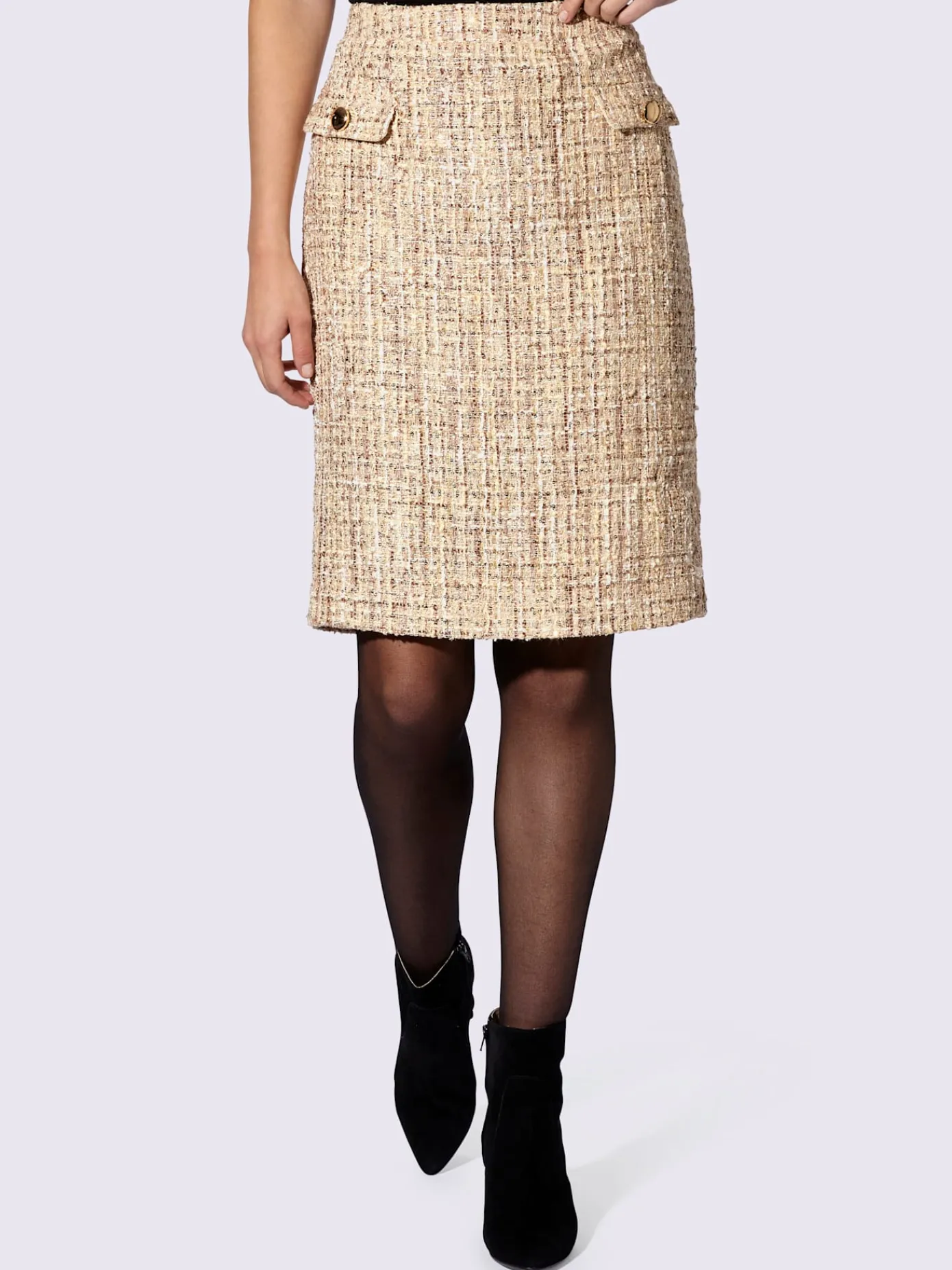 Ashley Brooke Jupes<Jupe crayon fil bouclé à paillettes