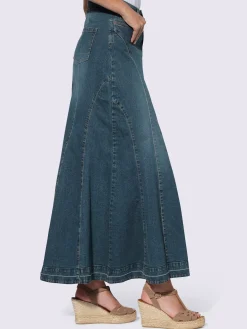 Linea Tesini Jupes<Jupe en jean coupe godet féminine