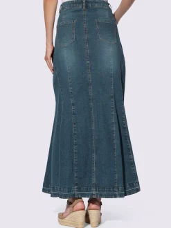 Linea Tesini Jupes<Jupe en jean coupe godet féminine