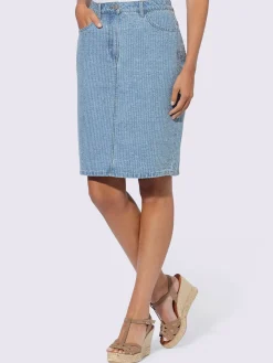 Linea Tesini Jupes<Jupe en jean rayures structurées