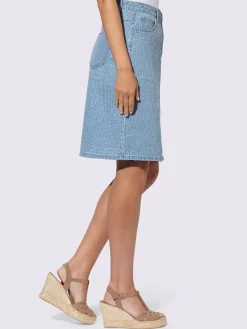 Linea Tesini Jupes<Jupe en jean rayures structurées