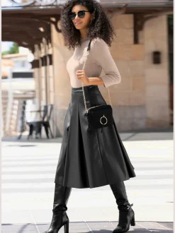 LASCANA Jupes<Jupe en matière synthétique jupe en synthétique avec plis intégrés