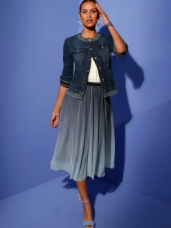 Creation L Jupes<Jupe en mousseline ceinture élastique