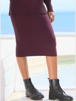 LASCANA Jupes<Jupe en tricot à bords-côtes extensibles